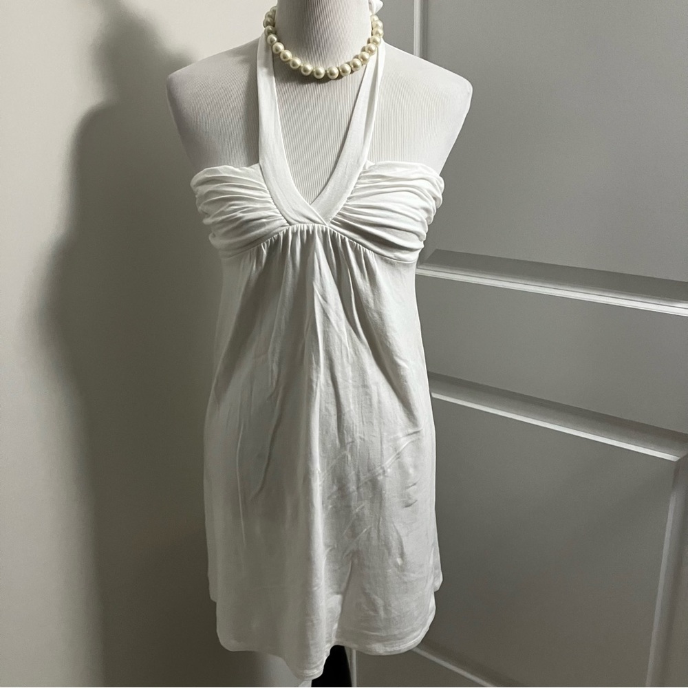 VICTORIA’S SECRET | White Halter Top Shift Dress with Bra Top | size M